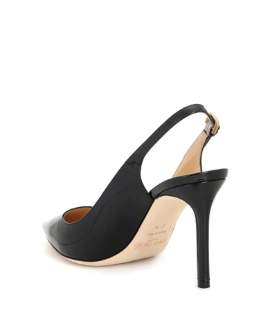 Shop Jimmy Choo Erin 85 Leather Slingback Pumps In Black