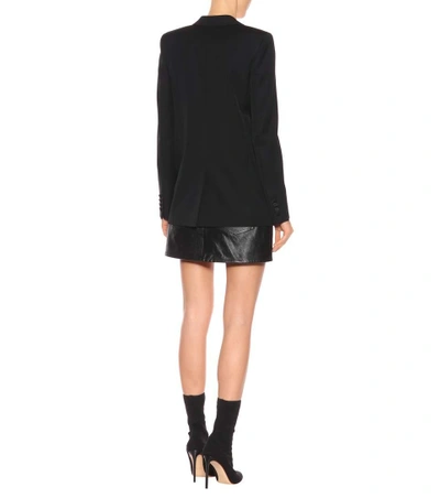 Shop Saint Laurent Virgin Wool Tuxedo Jacket In Black