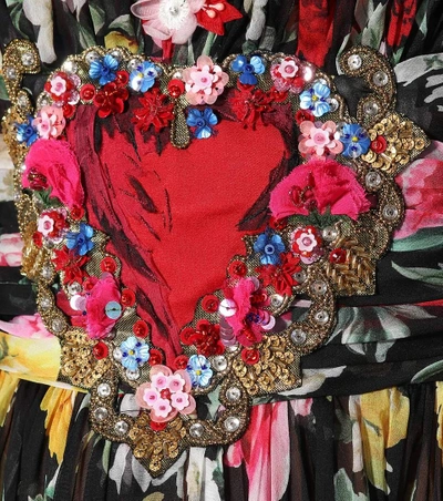 Shop Dolce & Gabbana Floral-printed Silk Maxi Dress