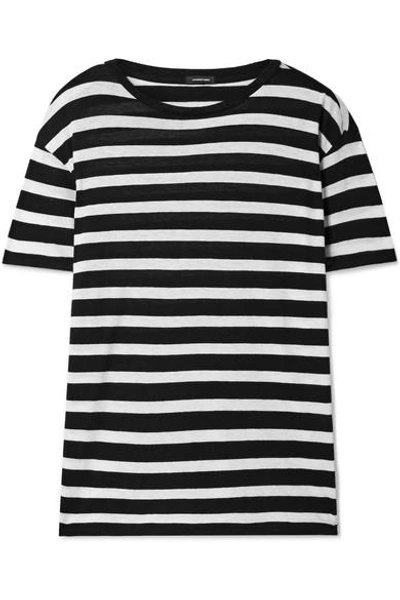 Shop R13 Boy Striped Cotton And Cashmere-blend T-shirt In Black