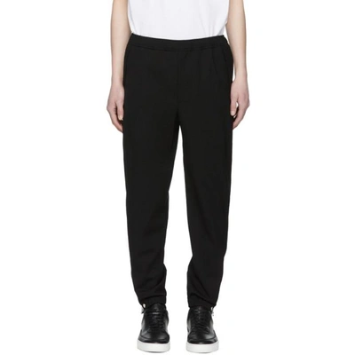 Shop Tim Coppens Black Wool Staple Jogger Trousers