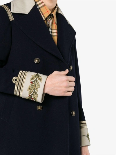 Shop Gucci Admiral Wool Cashmere-blend Top Coat In Blue