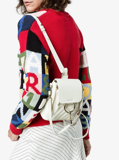 Shop Chloé White Mini Faye Quilted Backpack