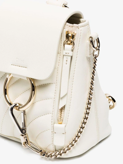 Shop Chloé White Mini Faye Quilted Backpack