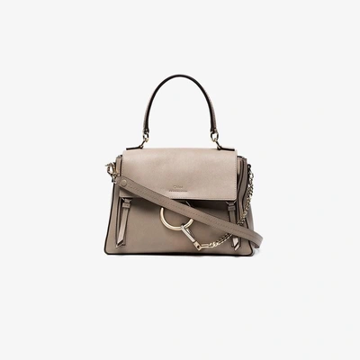 Shop Chloé Grey Faye Day Small Leather Shoulder Bag