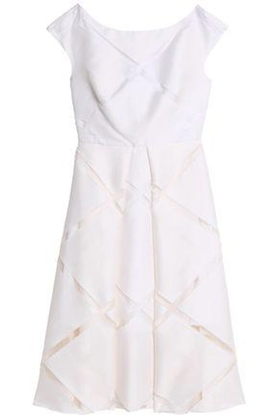 Shop Milly Fil Coupé Cotton And Silk-blend Dress In White