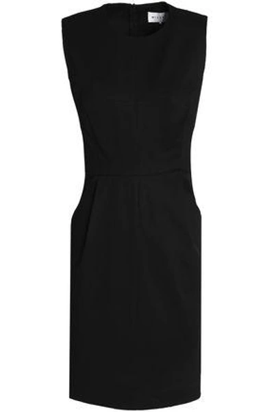 Shop Milly Woman Stretch-cotton Mini Dress Black