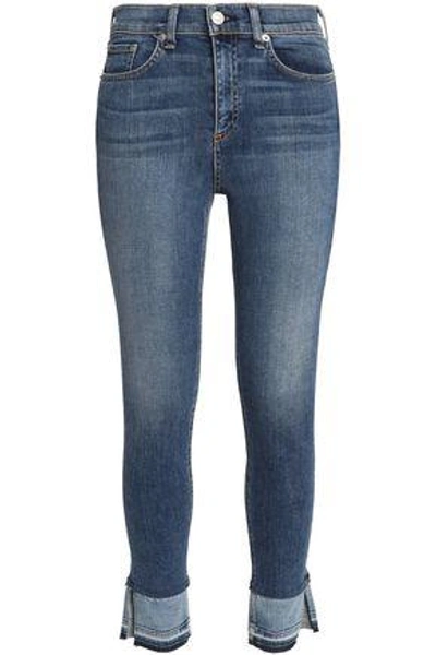Shop Rag & Bone Woman Faded High-rise Skinny Jeans Mid Denim
