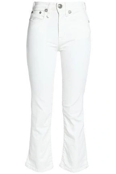 Shop R13 Woman Cropped Mid-rise Slim-leg Jeans White