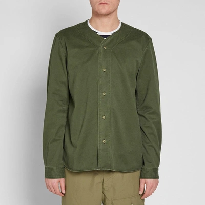 Shop Nonnative Handyman Cotton Twill Overshirt In Green