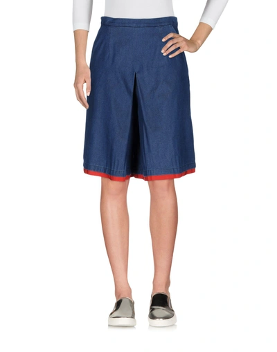 Shop Andrea Incontri Denim Skirts In Blue