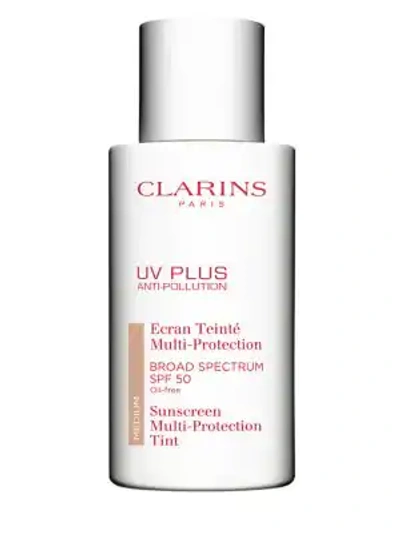 Shop Clarins Uv Plus Anti-pollution Broad Spectrum Tinted Sunscreen Multi-protection In Medium