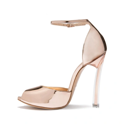 Shop Casadei Plexi Blade In Tan