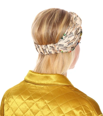 Shop Gucci Invite Silk Twill Headband In Multicoloured