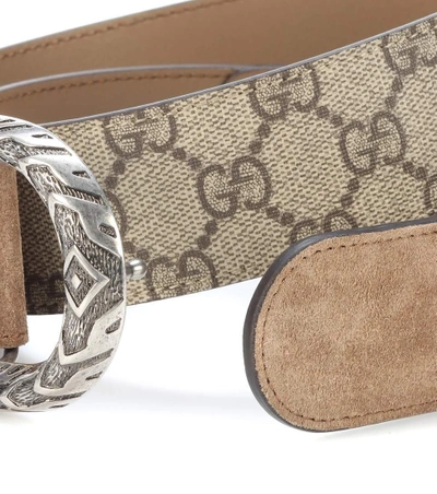 Shop Gucci Dionysus Gg Supreme Belt In Beige