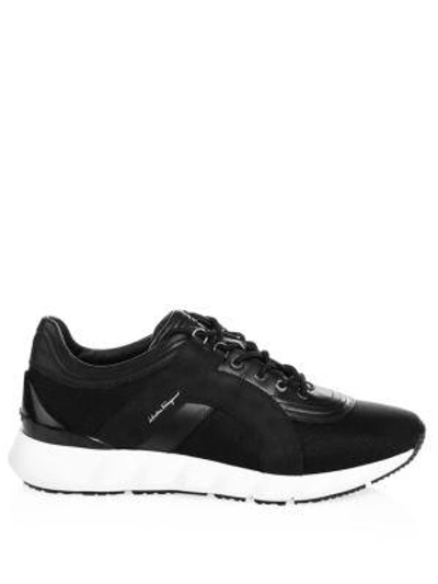 Shop Ferragamo City Runner Sneakers In Black