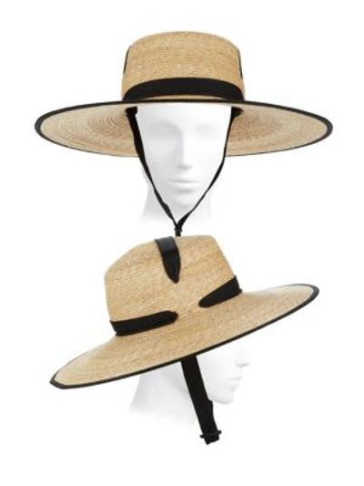 Shop Lola Hats Zoro Wheat Straw Hat In Natural Black