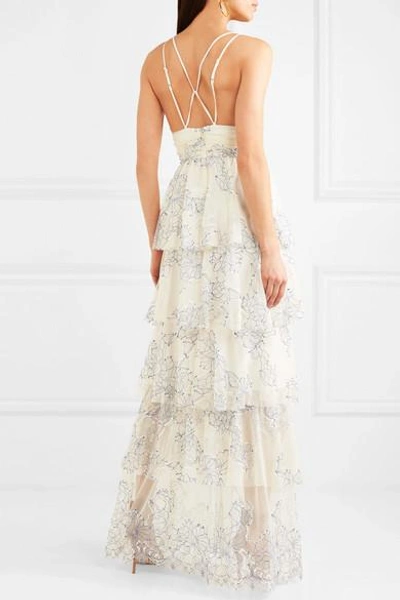 Shop Alice Mccall Love Is Love Tiered Lace Gown In Cream