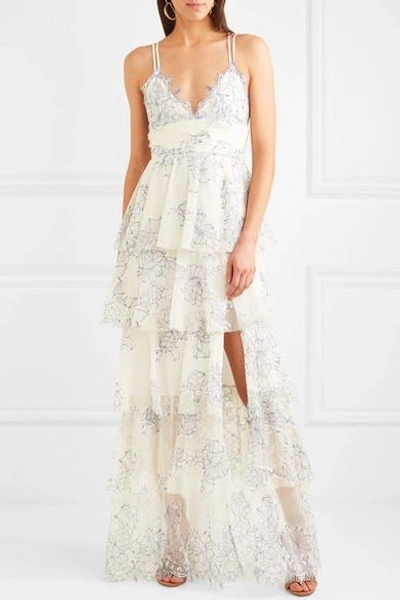 Shop Alice Mccall Love Is Love Tiered Lace Gown In Cream