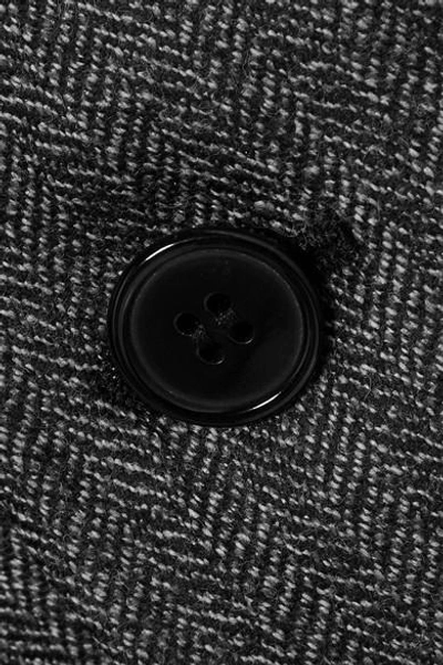 Shop Saint Laurent Herringbone Wool Blazer In Gray