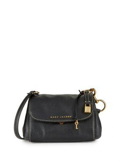 Shop Marc Jacobs Mini Boho Grind Leather Shoulder Bag In Black Gold