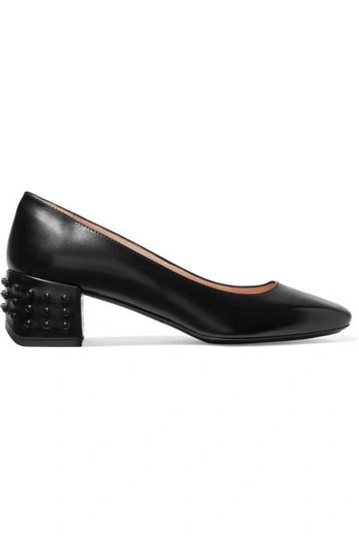 Shop Tod's Studded Leather Pumps In Black