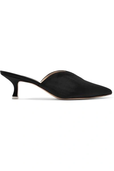 Shop Attico Cara Moire Mules In Black