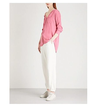 Shop Theory Tamalee Silk Shirt In Orchid Pink