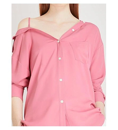 Shop Theory Tamalee Silk Shirt In Orchid Pink