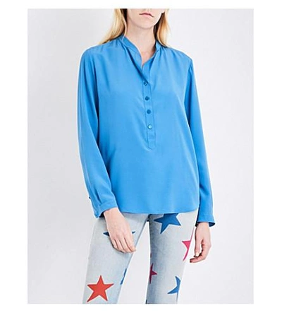Shop Stella Mccartney Eva Silk Shirt In Light Blue