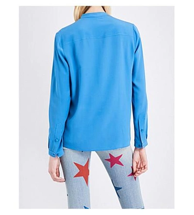 Shop Stella Mccartney Eva Silk Shirt In Light Blue