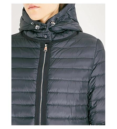 Shop Moncler Raie Hooded Quilted Coat In Navy