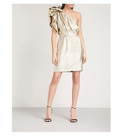 Shop Stella Mccartney Ska Silk-blend Dress In Gold Met