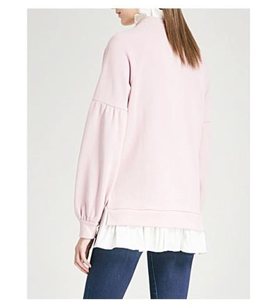 Shop Ted Baker Evliin Embroidered Cotton Sweatshirt In Dusky Pink