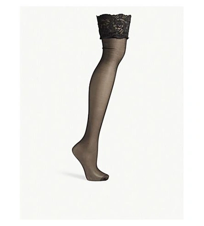 Shop Bluebella Lace Top Stockings In Black