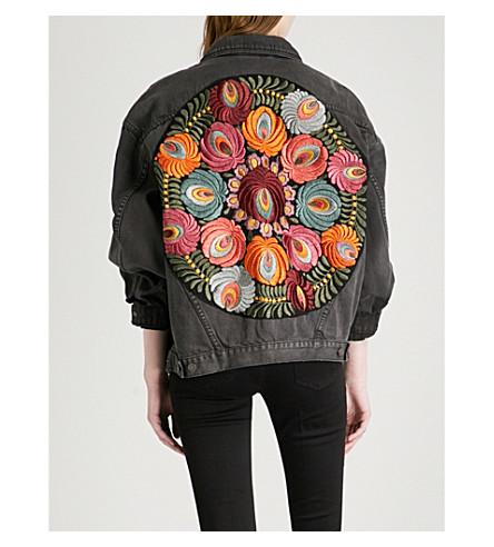 free people embroidered denim jacket