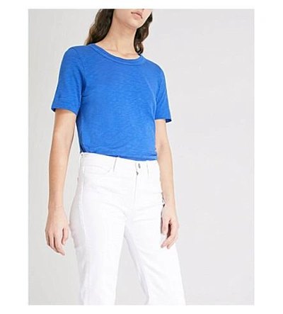 Shop Whistles Rosa Double-trim Cotton T-shirt In Blue