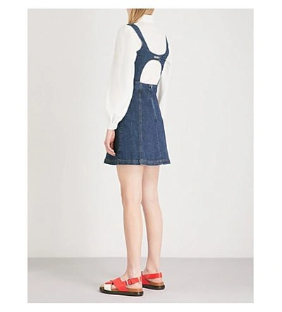 Shop Alexa Chung Cutout Back Denim Mini Dress In Charlotte Wash