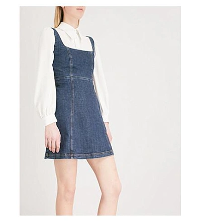 Shop Alexa Chung Cutout Back Denim Mini Dress In Charlotte Wash