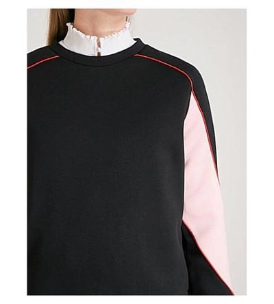 Shop Maje Tony Colourblock Jersey Sweatshirt In Black