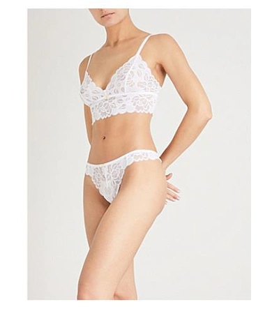 Shop Elle Macpherson Body Stretch Longline Lace Soft-cup Bra In Bright White