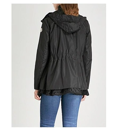 Shop Moncler Lotus Hooded Shell Jacket In Black