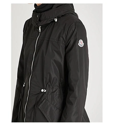 Shop Moncler Lotus Hooded Shell Jacket In Black