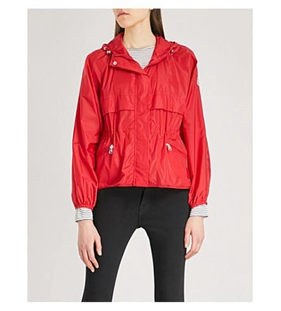 Shop Moncler Jais Hooded Shell Jacket In Red