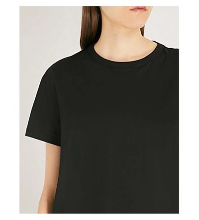 Shop Moncler Logo-patch Cotton-jersey T-shirt In Black