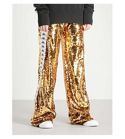 Faith Connexion X Kappa Sequinned Track Pants In Gold | ModeSens
