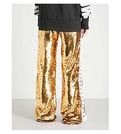 Faith Connexion X Kappa Sequinned Track Pants In Gold | ModeSens