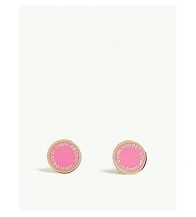 Shop Marc Jacobs Enamel Disc Stud Earrings In Neon Pink