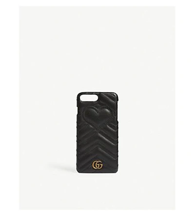 Shop Gucci Gg Marmont Quilted Leather Iphone 7 Plus Case In Black