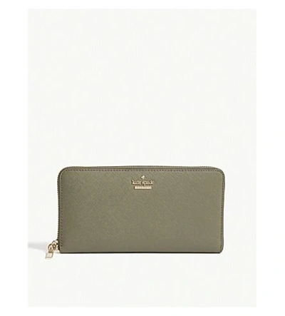 Shop Kate Spade Cameron Street Lacey Leather Continental Wallet In Olive